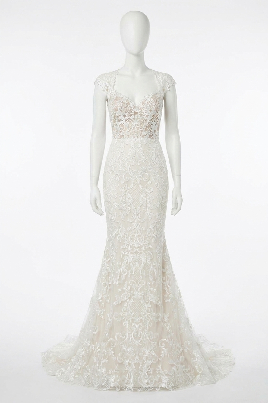 NEW MORILEE polly frosted embroidered gown in ivory